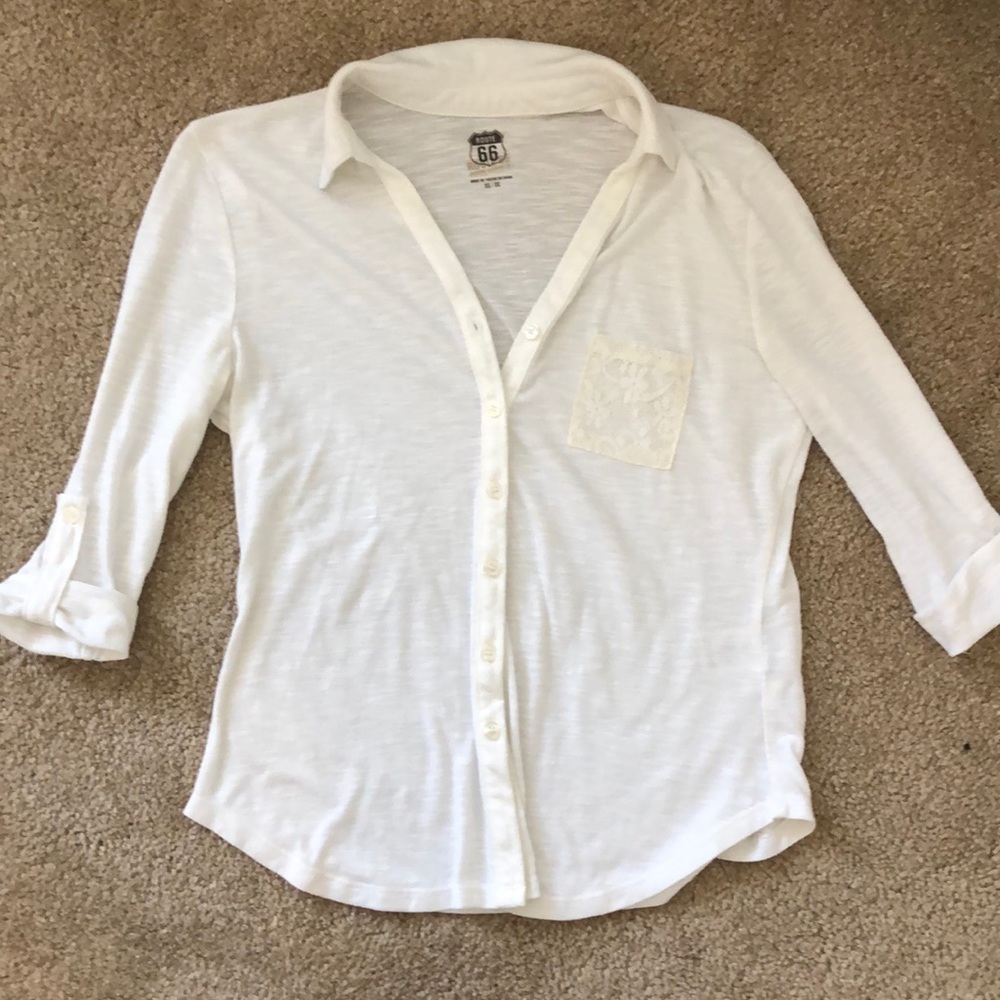 Button Down White Top